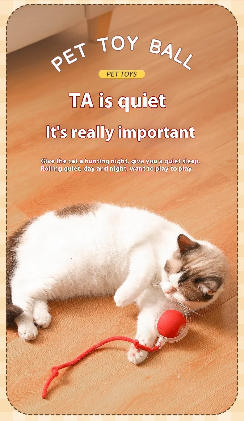 Smart Interactive Cat Toy – Cat Interactive Ball, Silicone, Rechargeable, Quiet, Automatic, for Indoor Cats